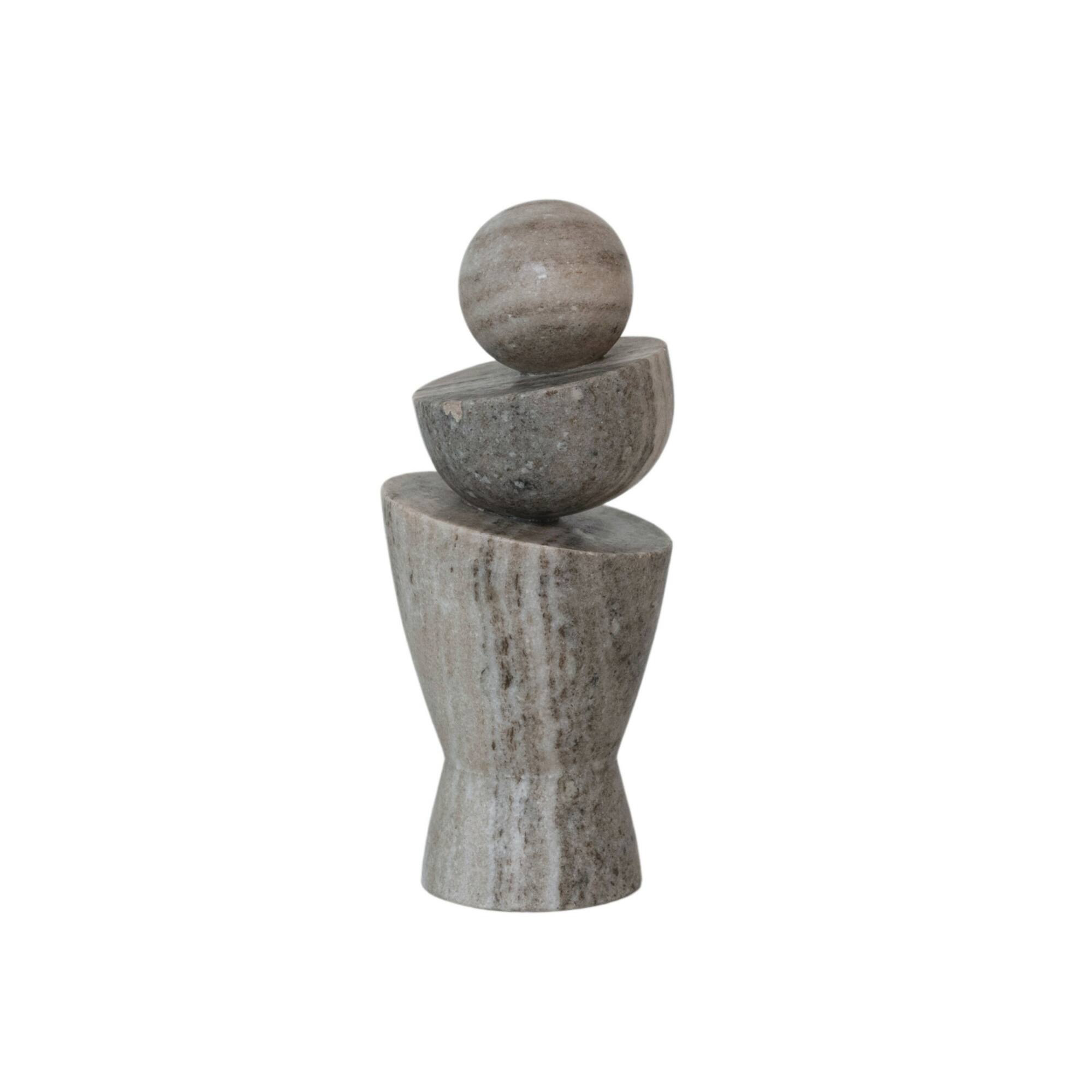 Hello Honey® 9.5" Gray & Brown Geometric Marble Décor